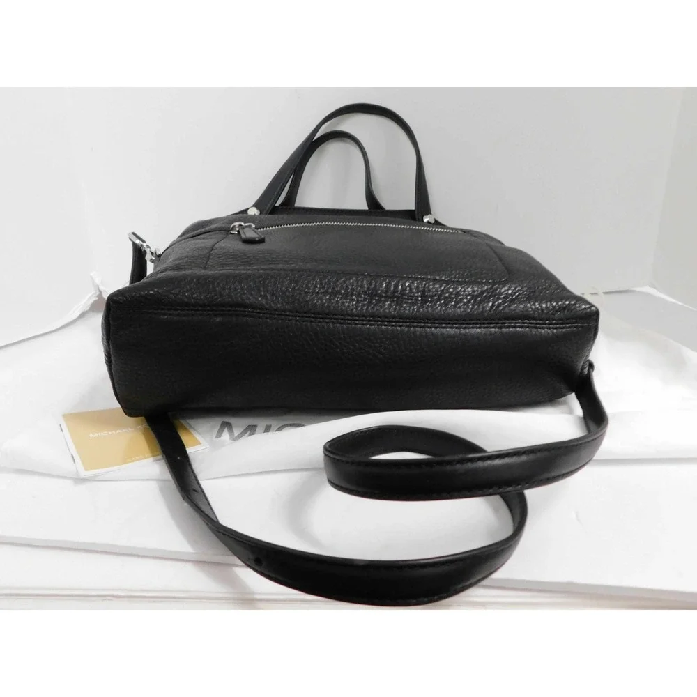 Michael Kors Hyland Satchel Bag Womens Black Pebbled Leather Crossbody NWT‎